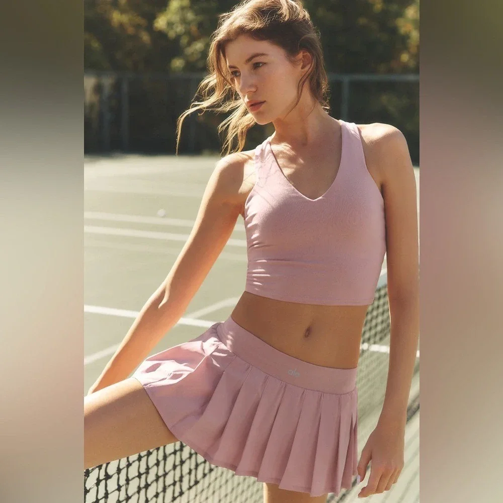 Alo Yoga Double Or Nothing Tennis Skirt Vintage Pink S